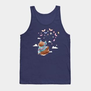 bear flying with butterflies Tank Top